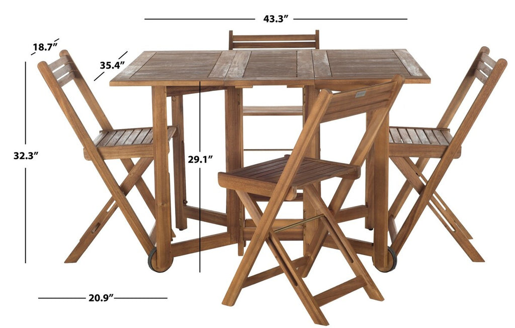 Safavieh Arvin Table And 4 Chairs - Natural