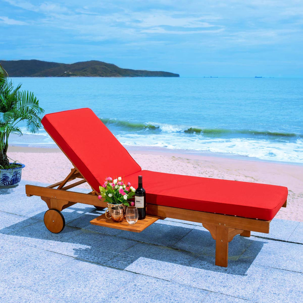 Safavieh Newport Lounge Chair - Natural / Red