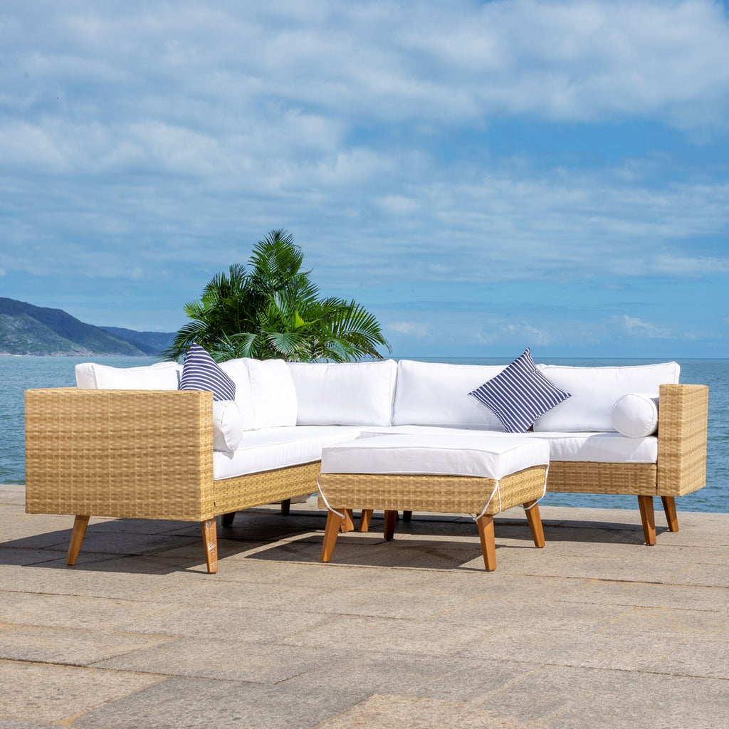 Safavieh Analon Outdoor Sectional - Natural / White