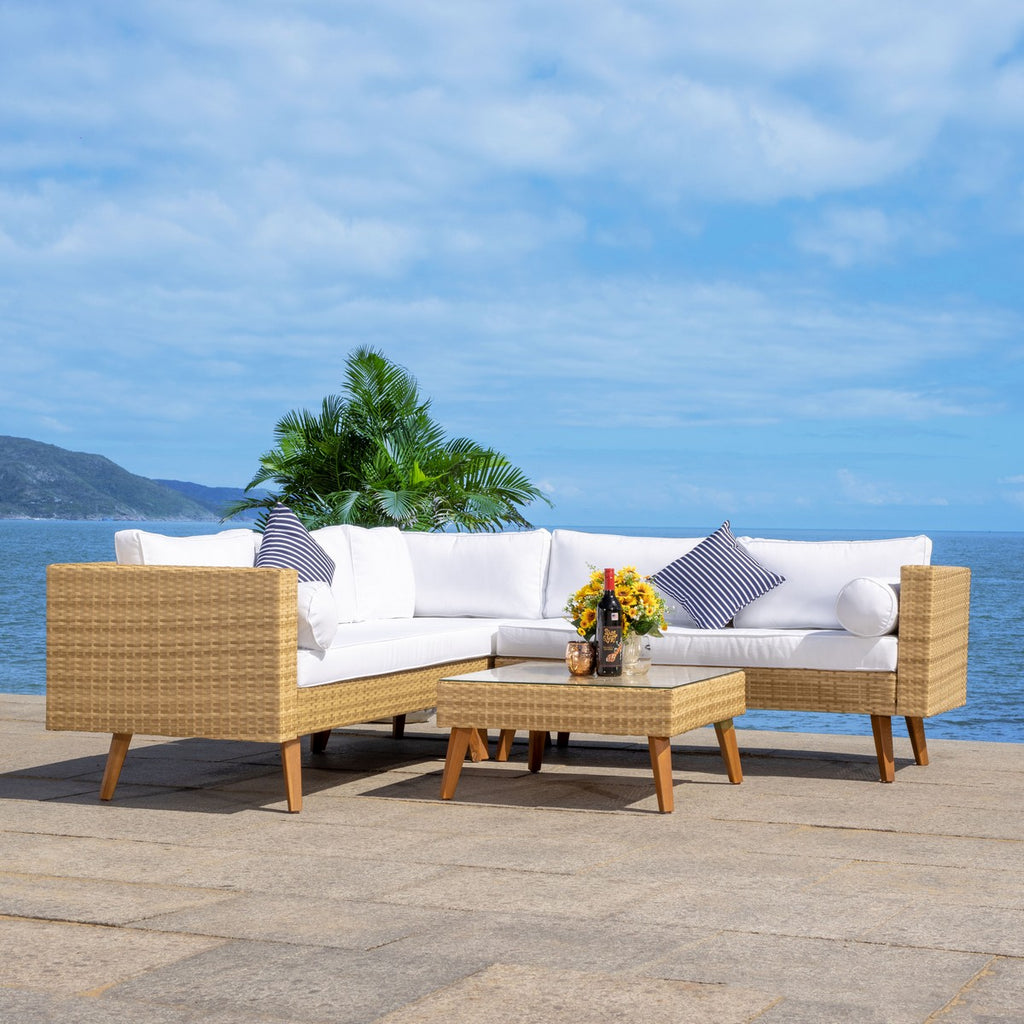 Safavieh Analon Outdoor Sectional - Natural / White