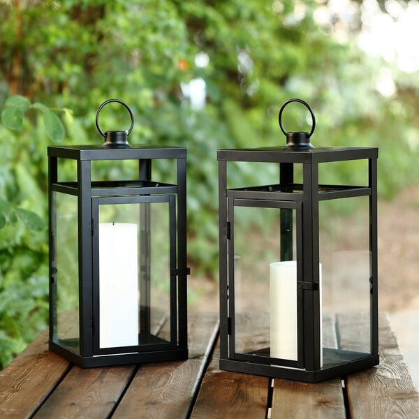 Safavieh Fraleigh Outdoor Lantern - Black (Set of 2)