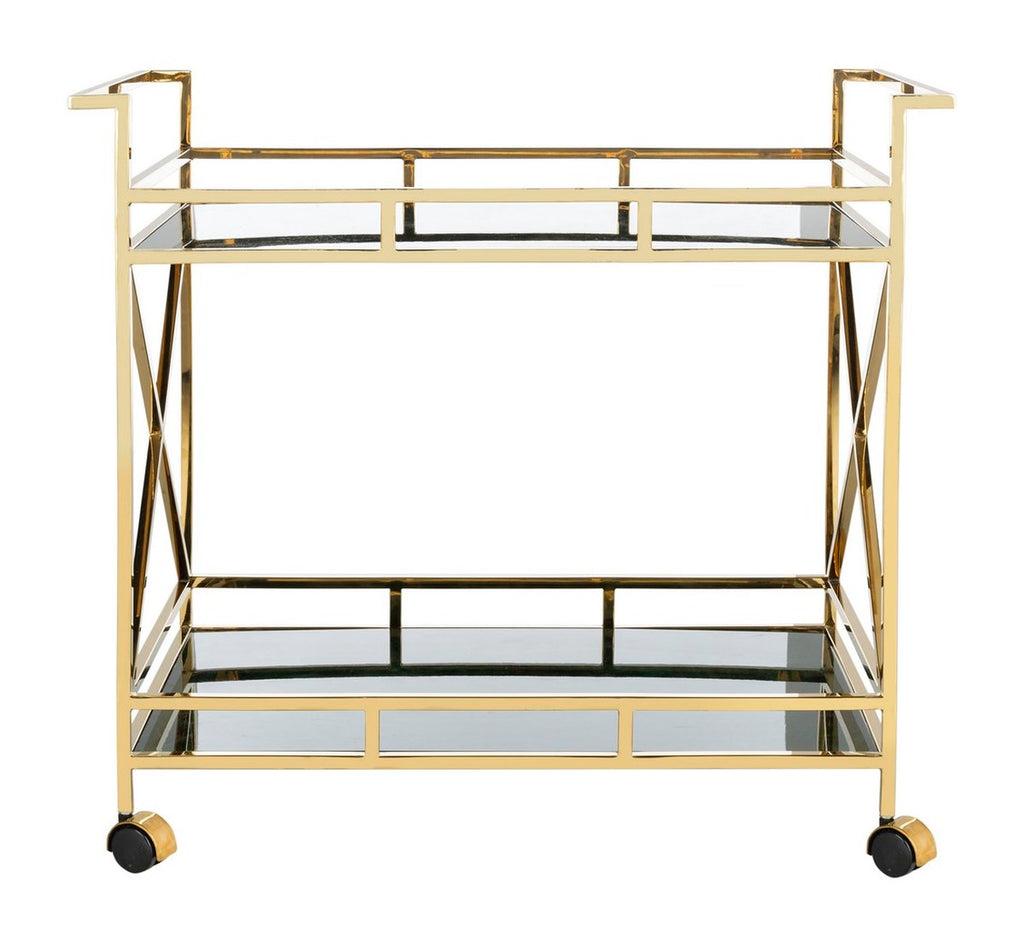 Safavieh Couture Kehlani 2 Shelf Bar Cart - Jade / Gold