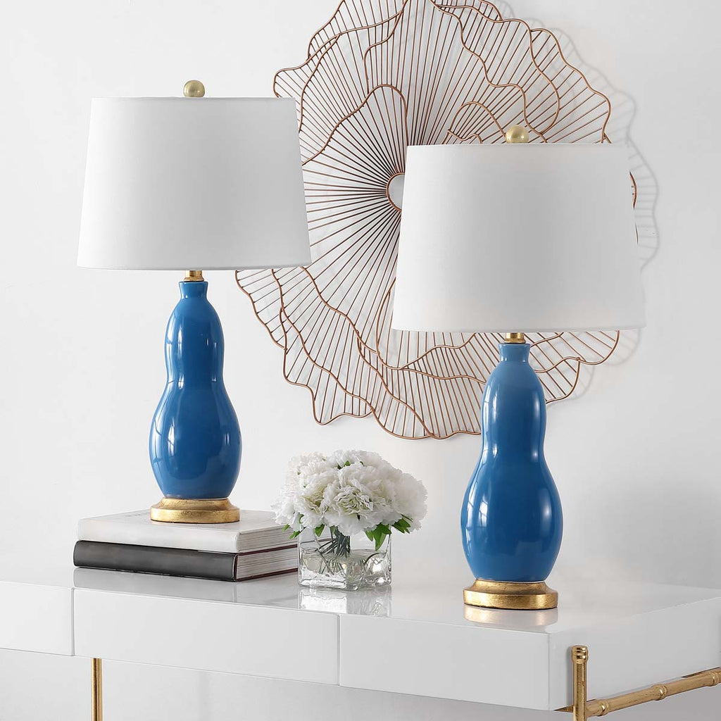 Safavieh Rogan Table Lamp - Blue (Set of 2)