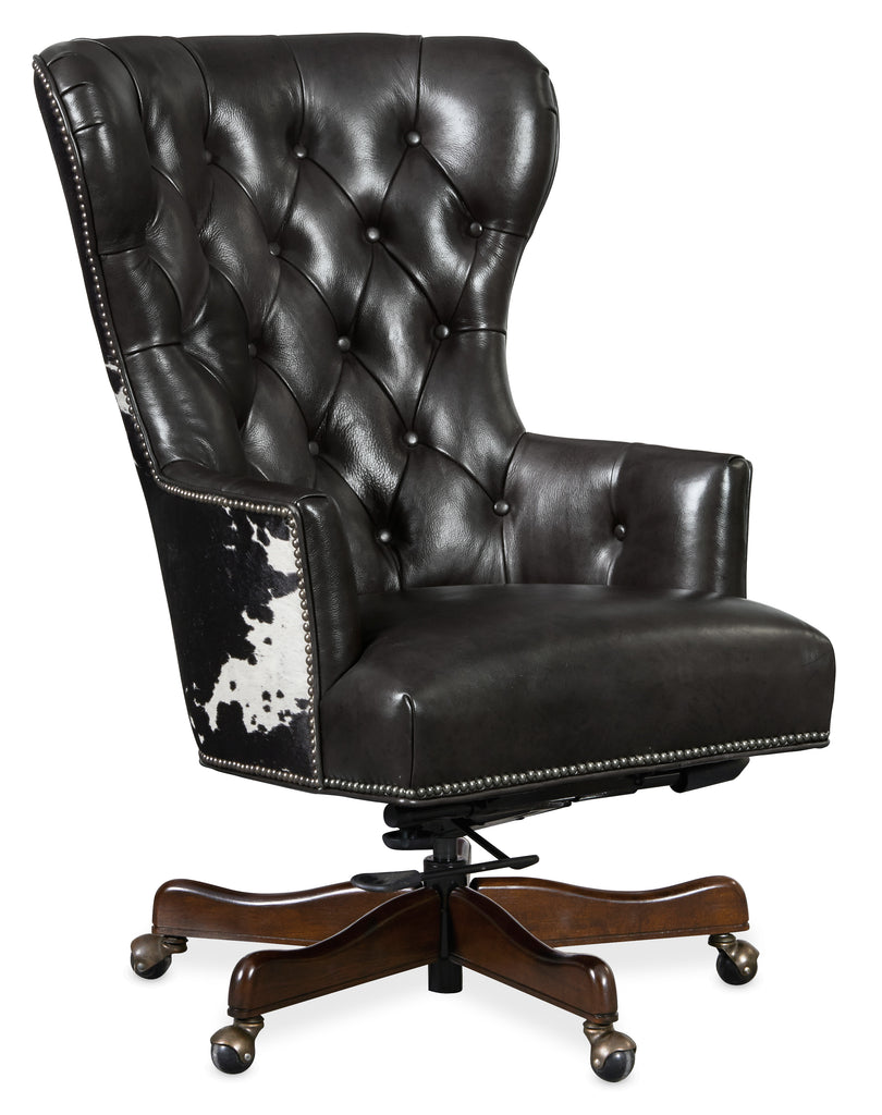 Katherine Executive Swivel Tilt Chair w/ Black & White HOH | Hooker Furniture - EC448-097