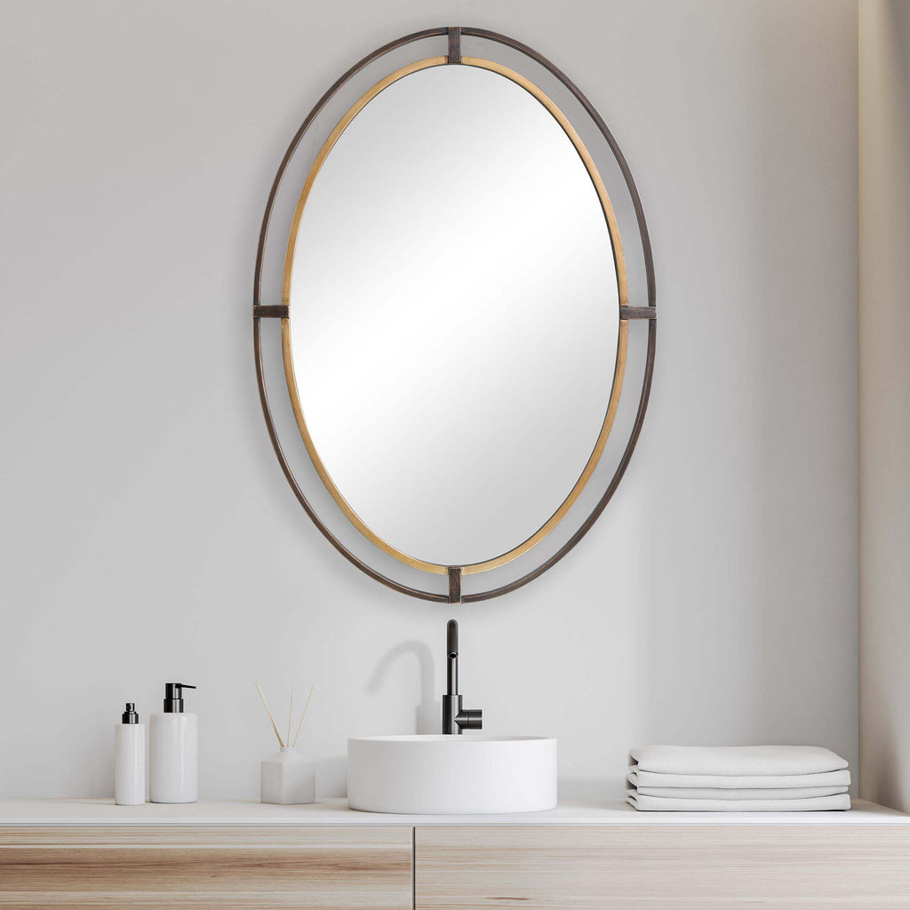 Home Decor Double Frame Mirror - Bronze/gold