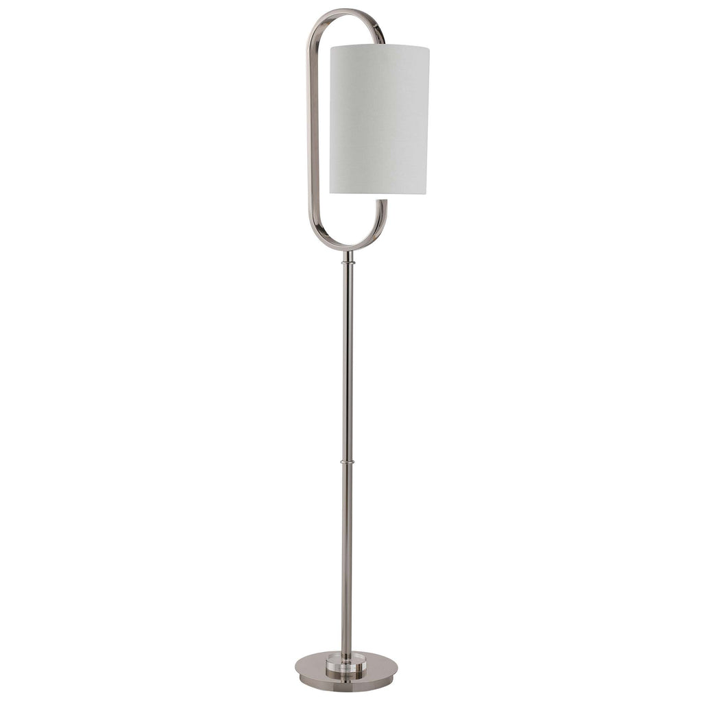 Home Decor Oval Metal Strap Base Floor Lamp- Polished Nickel