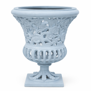 16" Soft Blue Floral Urn