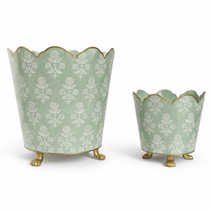 Green FLORAL SCALLOPED PLANTER (2 Sizes)