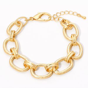 Brushed Gold Classic Link Bracelet