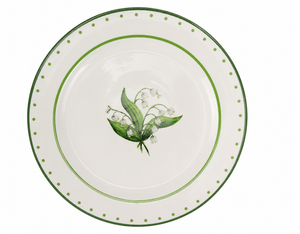 Lily of The Valley Green and White Dinner Plate