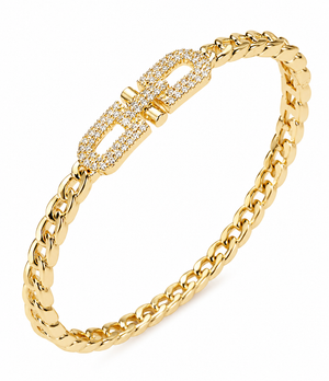 Equestrian Elegance Horsebit Pavé Chain Bracelet