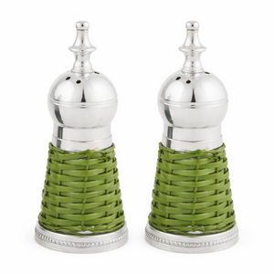 Green Wicker Salt and Pepper Shaker