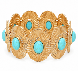 Turquoise Sunburst Stretch Bracelet