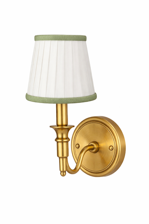White & Green Trim Sconce Shade