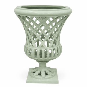 16" Soft Green Lattice Urn