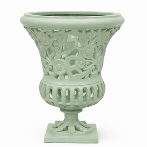16" Soft Green Floral Urn