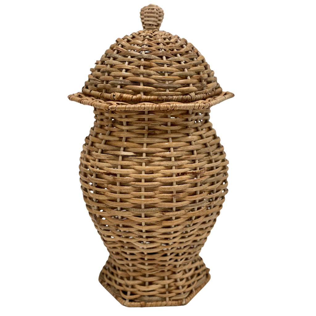 Octagonal Wicker Ginger Jar Small | Enchanted Home - GLA092