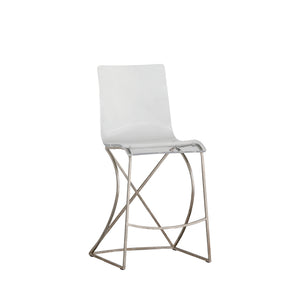 Johnson Iron Acrylic Counter Stool - Antique Silver | Gabriella White - SCH-151385