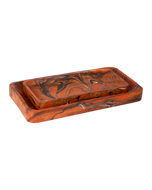 Divine Orange Tray Set of 2 | Currey & Co - 1200-1115
