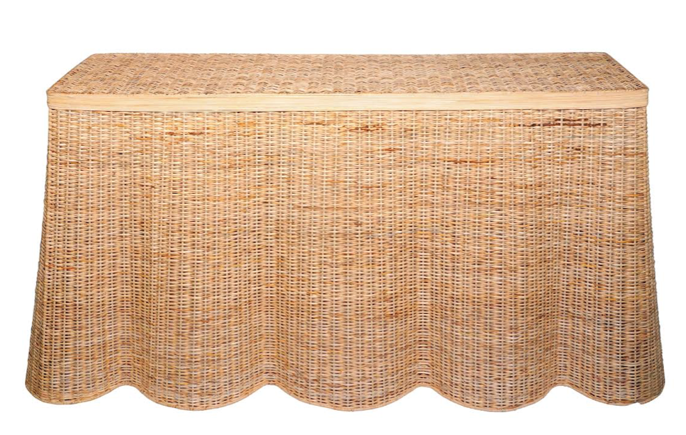 Incredible New Extra Large Wicker Scalloped Console | Enchanted Home - GLA157