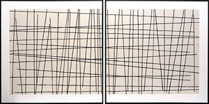 Crosshatch (Set Of 2) - 48" X 48" - Black Floater Frame | Sunpan Furniture - A0208