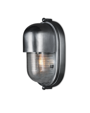 Maritime Silver Outdoor Wall Sconce | Currey & Co - 5500-0051