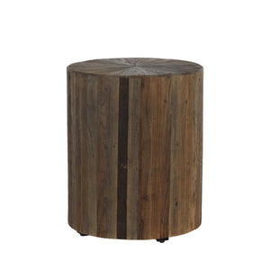 Cyrano Recycled Elm Round Pedestal Side Table | Gabriella White - SCH-192281