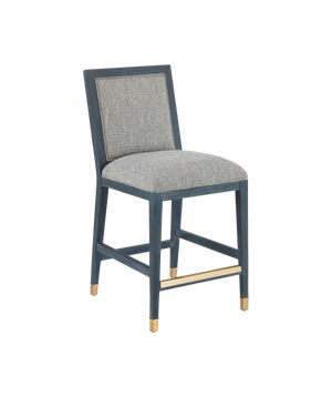 Currey & Co Santos Vintage Navy Counter Stool, Barrett Dusk | 7000-0902
