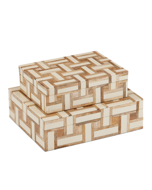 Currey & Co Aarna Cream Box Set of 2 | 1200-0899