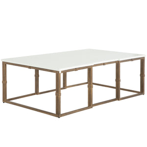 Stevens Iron Rectangle Frame Coffee Table | Gabriella White - SCH-151580