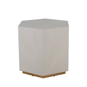 Winslet Iron Hexagon Pedestal Side Table | Gabriella White - SCH-192284