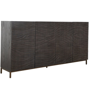 Oliver Oak Wood Sideboard - 2 Shelves, Natural Black | Gabriella White - SCH-175443