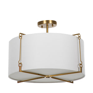Theresa Metal Brass Semi-Flush Mount | Gabriella White - SCH-170560