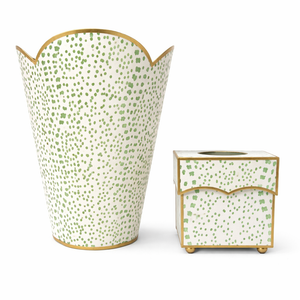 Green Polka Dot Wastepaper Basket & Tissue (3 Options)