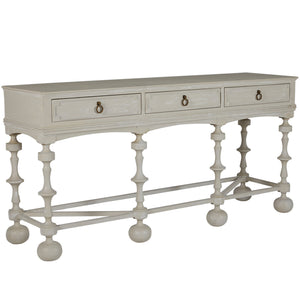 Arrington Mindi Veneer Rectangle Console Table - White Ivory | Gabriella White - SCH-169215