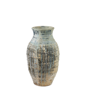 Ragusa Large Antique Blue Drip Urn | Currey & Co - 2200-0062