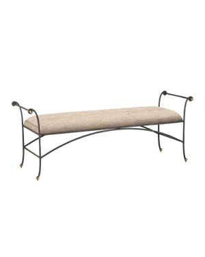 Mabel Bench, Perf Barrett Sandstone - Beige | Currey & Co - 7000-0932