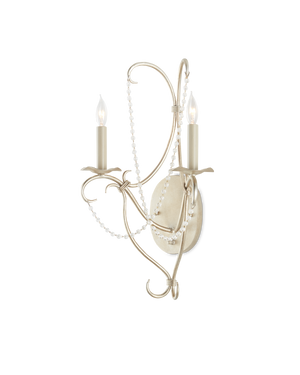 Currey & Co Crystal Lights Silver Wall Sconce | 5980