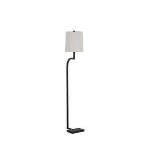 Howard Iron Rusty Black Sleek Curved Floor Lamp | Gabriella White - SCH-165050