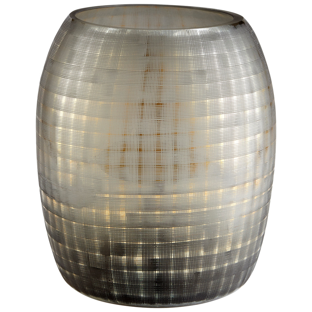 Gradient Grid Vase - Combed Irridescent Gold - Large | Cyan Design