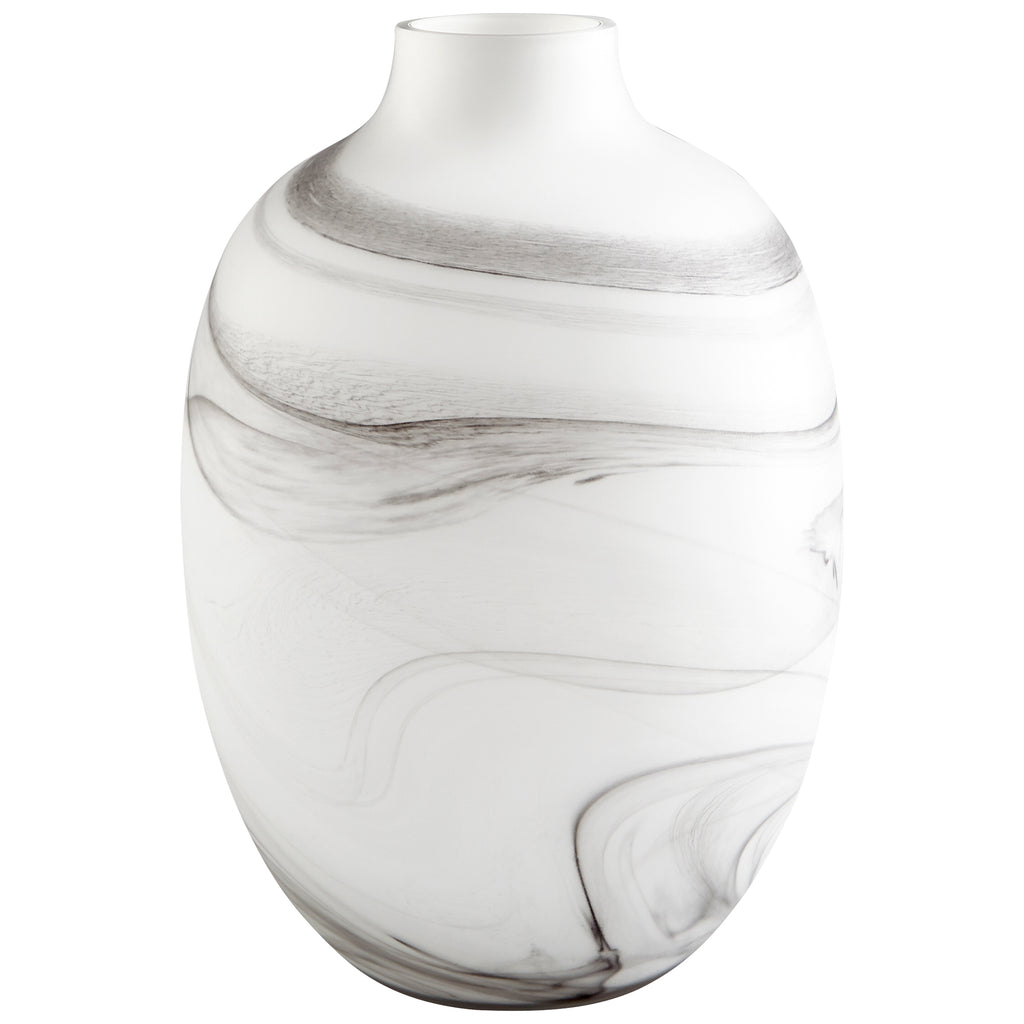Moon Mist Vase - White And Black Swirl - Large | Cyan Design