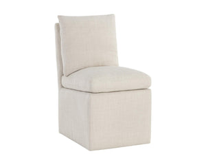 Glenrose Wheeled Dining Chair - Effie Linen | Sunpan Furniture - 107449V