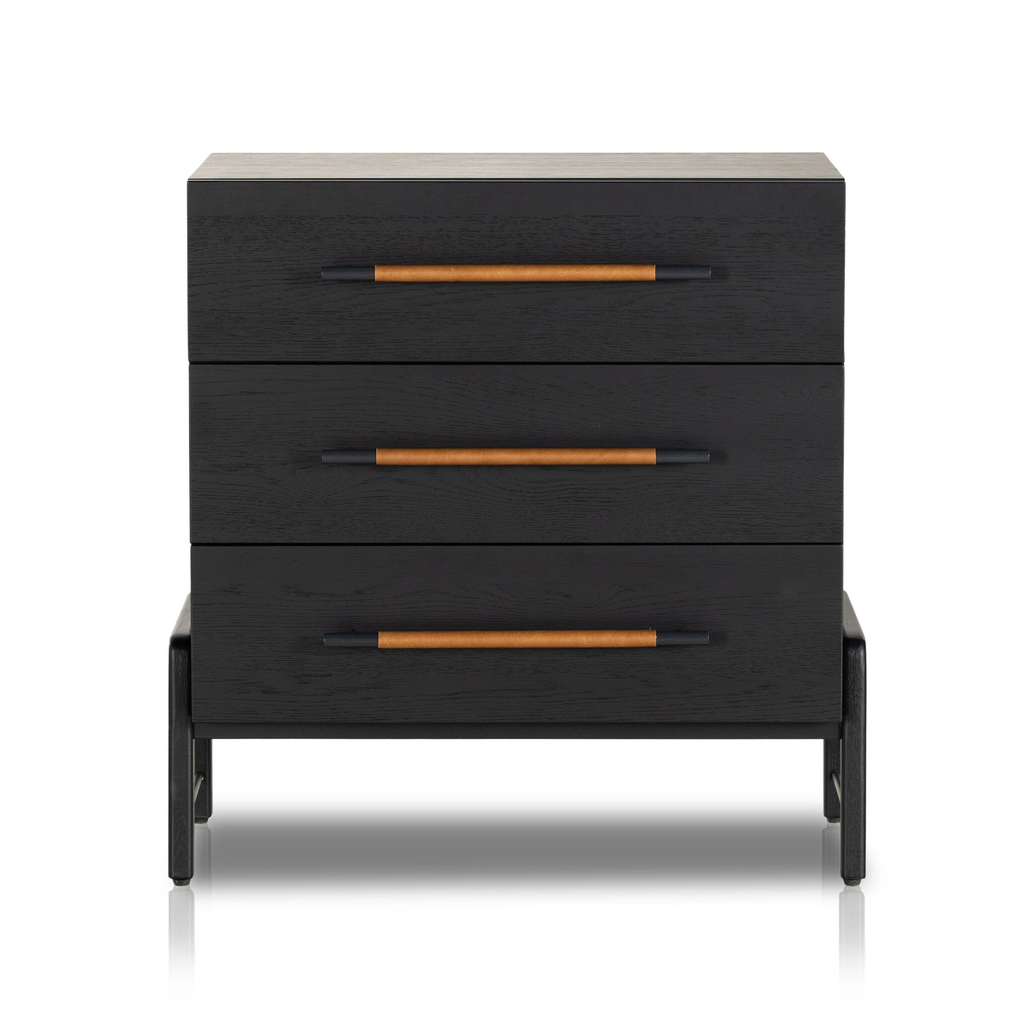 Rosedale 3 Drawer Dresser - Ebony Oak Veneer | Four Hands Rosedale 3 Drawer Dresser - Ebony Oak Veneer | Four Hands