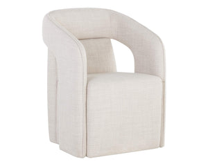 Kendrick Wheeled Dining Armchair - Moto Stucco | Sunpan Furniture - 109138V
