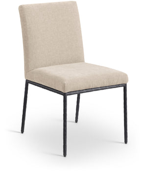 Reeves Beige Chenille Fabric Upholstered Dining Side Chair (Set of 2) | Meridian Furniture - 11001Beige-SC