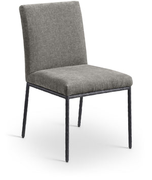 Reeves Grey Chenille Fabric Upholstered Dining Side Chair (Set of 2) | Meridian Furniture - 11001Grey-SC
