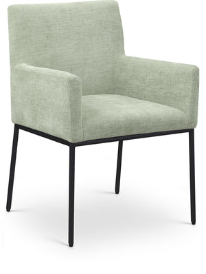 Reeves Mint Chenille Fabric Upholstered Dining Arm Chair (Set of 2) | Meridian Furniture - 11001Mint-C