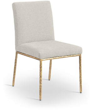 Reeves Cream Chenille Fabric Upholstered Dining Side Chair (Set of 2) | Meridian Furniture - 11002Cream-SC