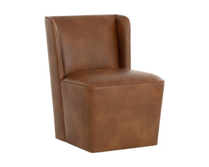 Amita Wheeled Dining Chair - Tobacco Tan | Sunpan Furniture - 111925V