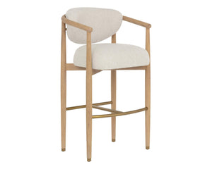 Sigrid Barstool - Light Oak - Monument Oatmeal | Sunpan Furniture - 112154